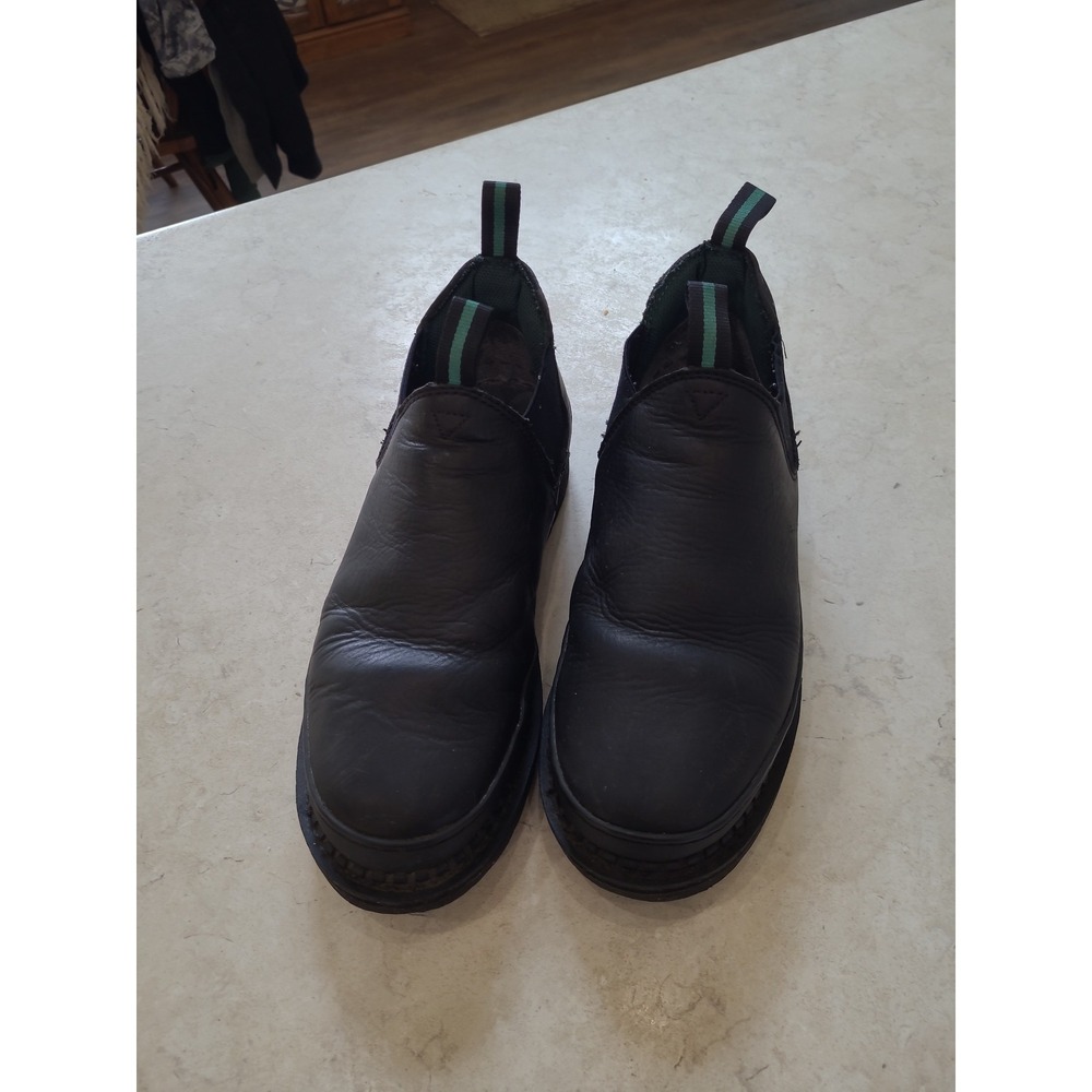 Georgia Giant Romeo Black Leather Slip on Loafer Men SZ 10.5 Utility heavy duty